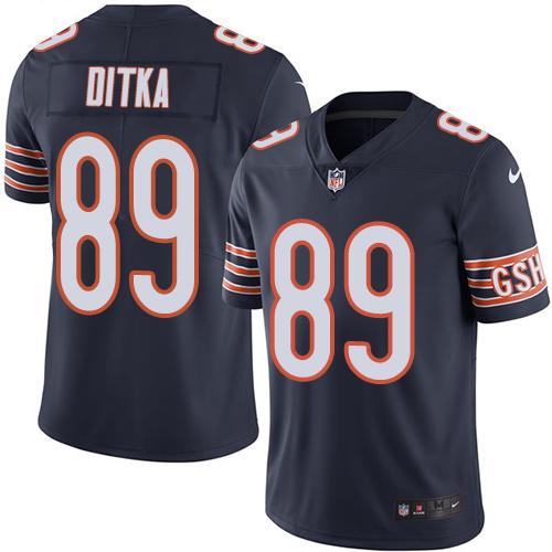 Nike Bears #89 Mike Ditka Navy Blue Team Color Men's Stitched NFL Vapor Untouchable Limited Jersey - Click Image to Close